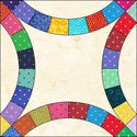 Double Wedding Ring quilt block www.dlstewart.com
